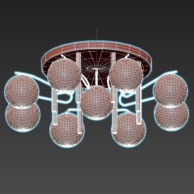 moderli ceiling light with six balls 3D model_2
