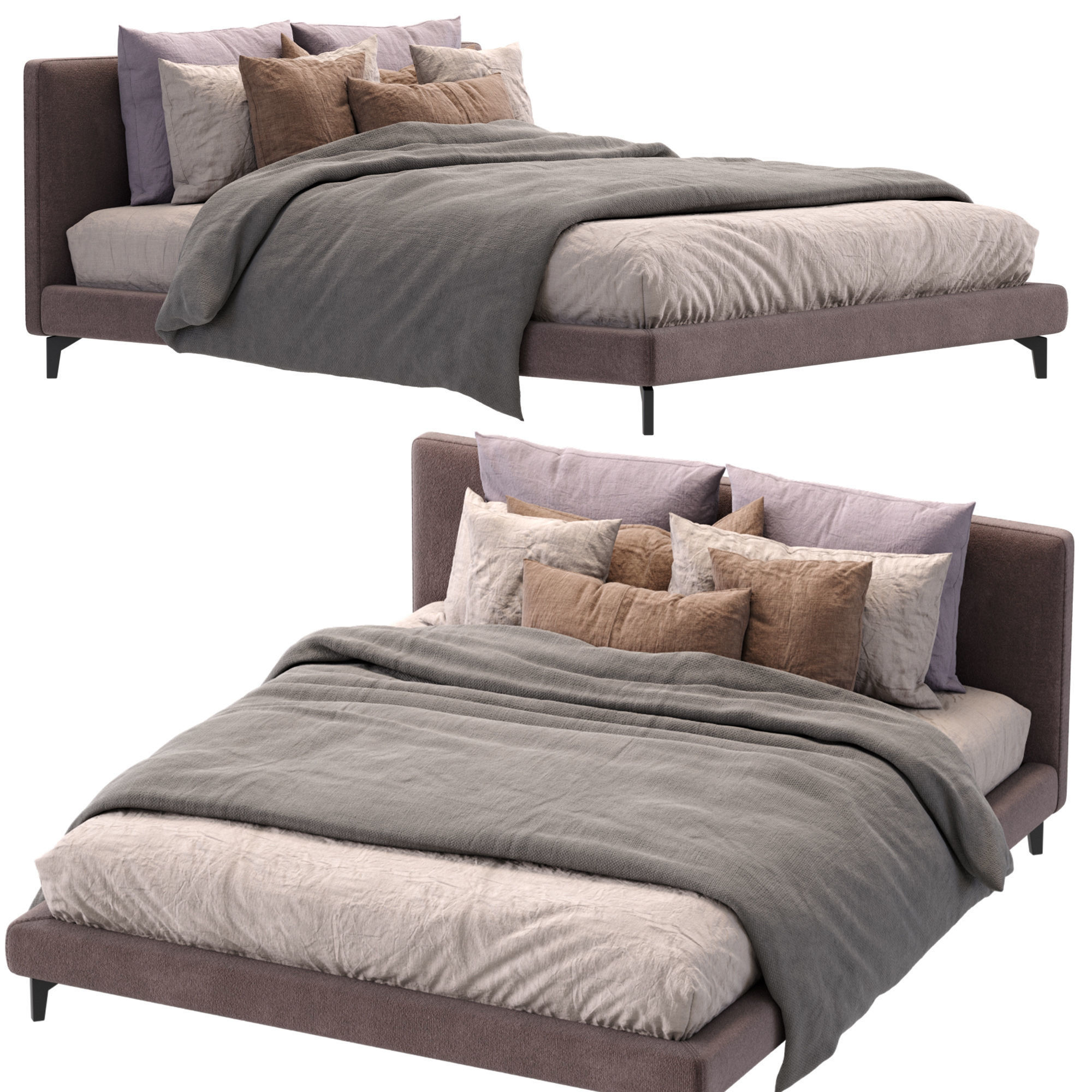 Meridiani Bed Stone Up 3D model_12