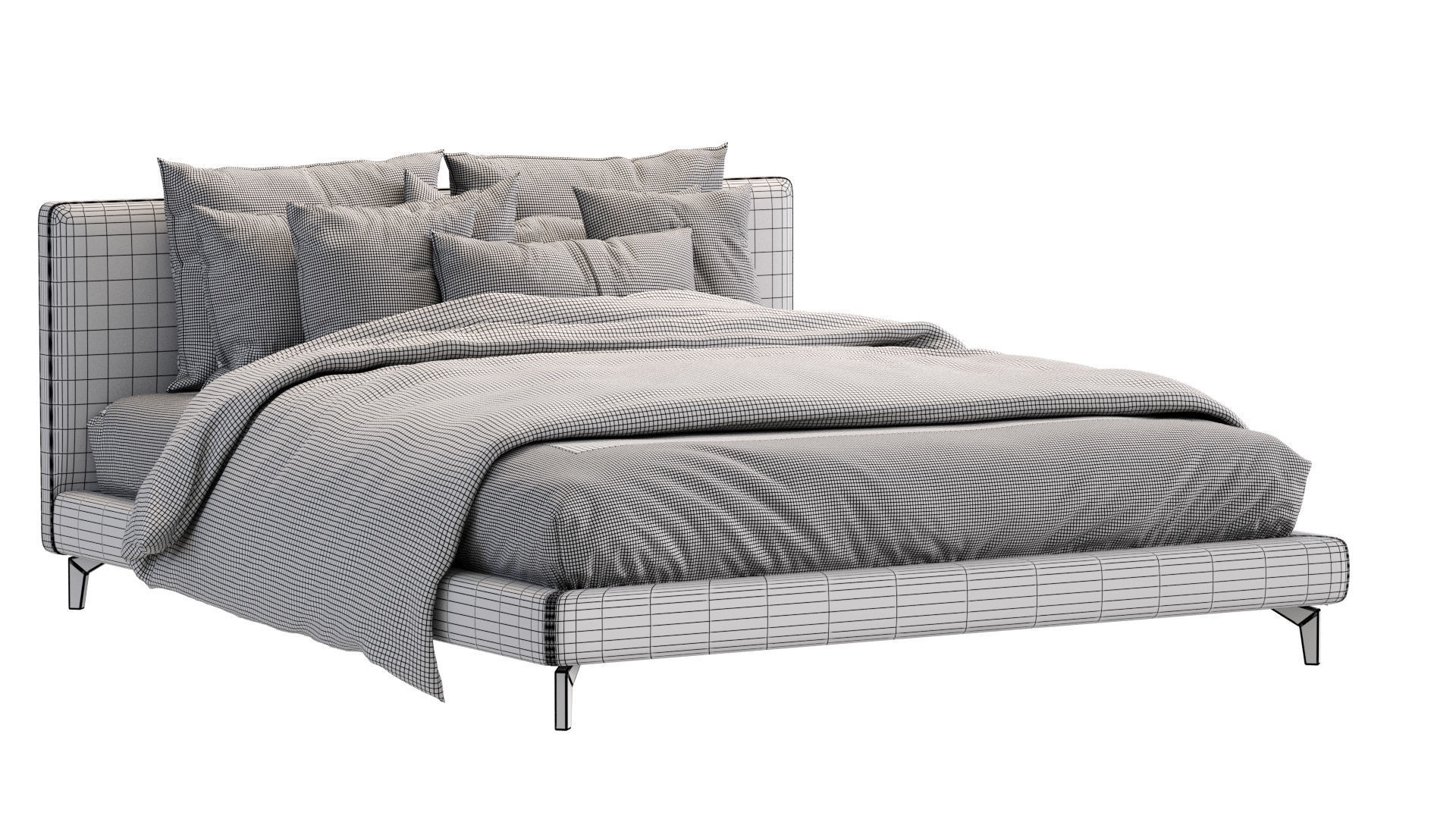 Meridiani Bed Stone Up 3D model_9