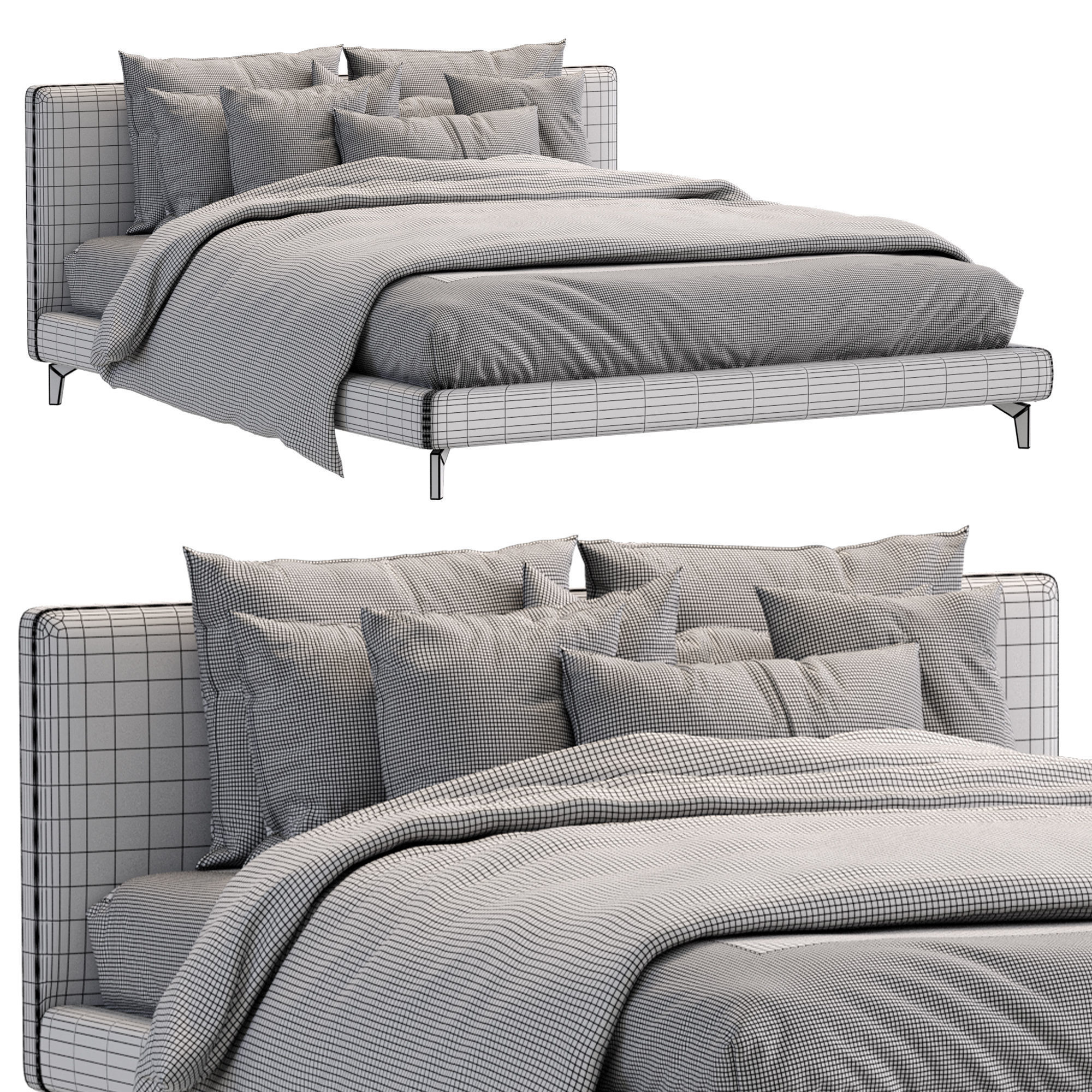 Meridiani Bed Stone Up 3D model_13