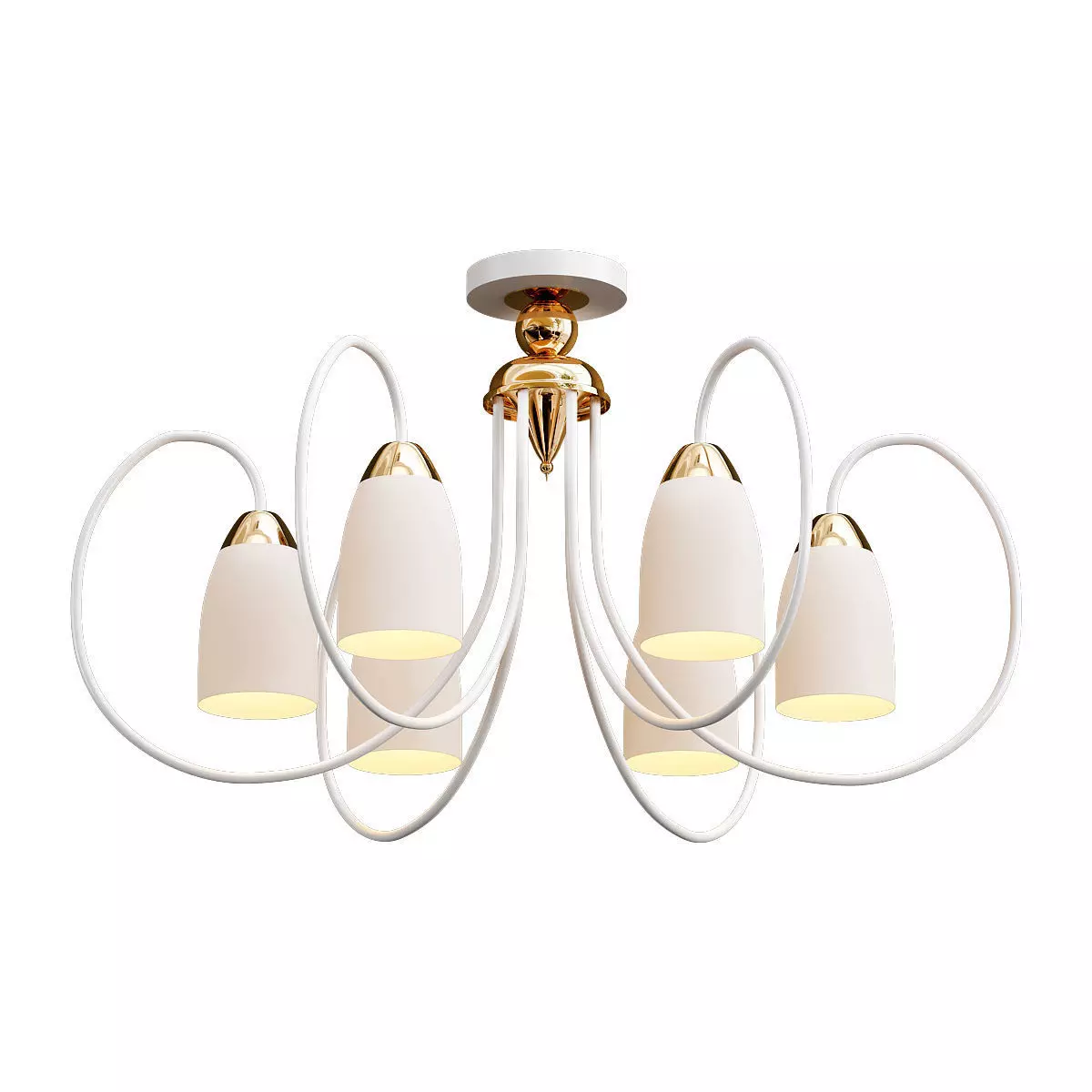 ambrella gold ceiling light fixture 3D model_0
