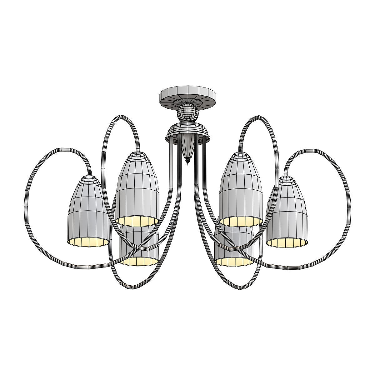 ambrella gold ceiling light fixture 3D model_1