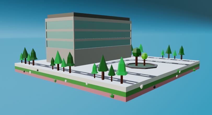 Commercial building Low poly Vol 06 Low-poly 3D model_7