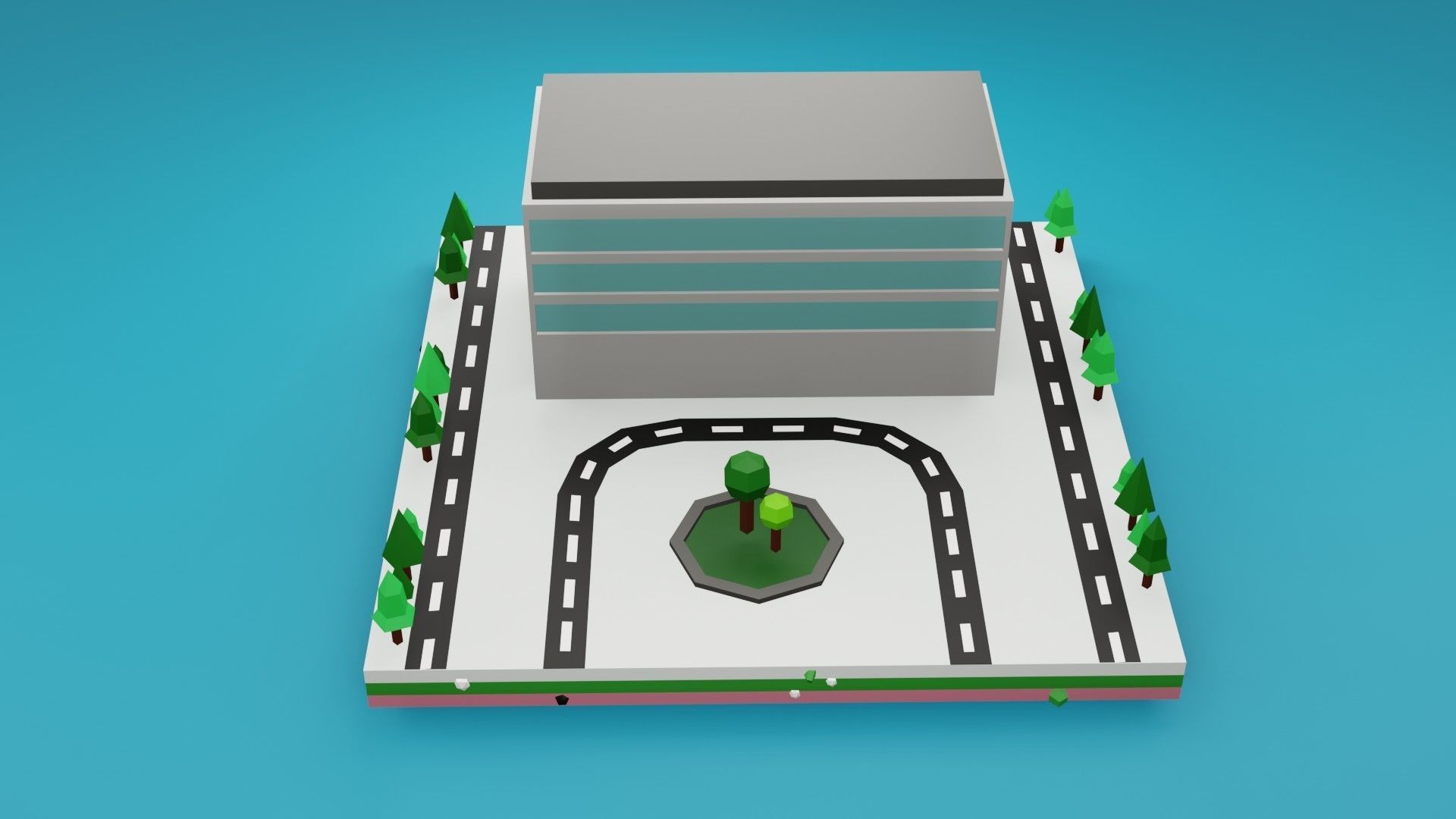 Commercial building Low poly Vol 06 Low-poly 3D model_3