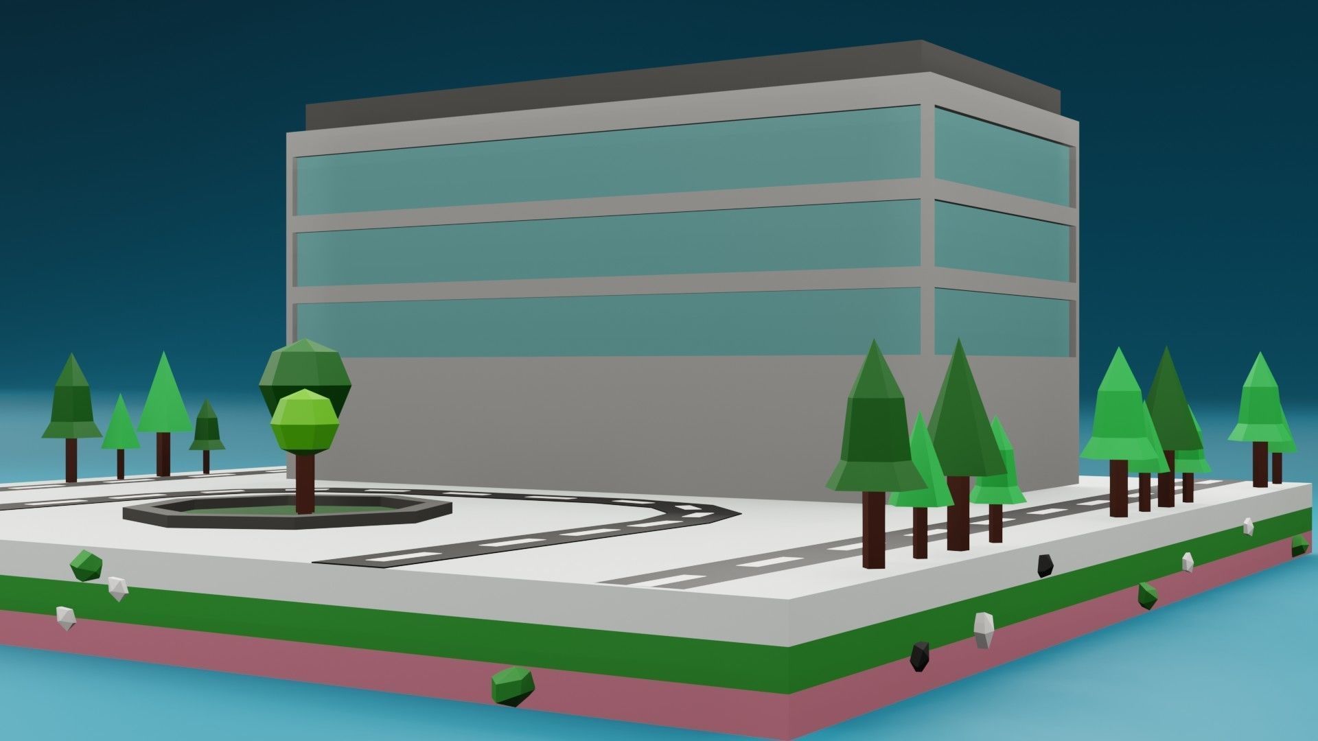 Commercial building Low poly Vol 06 Low-poly 3D model_15