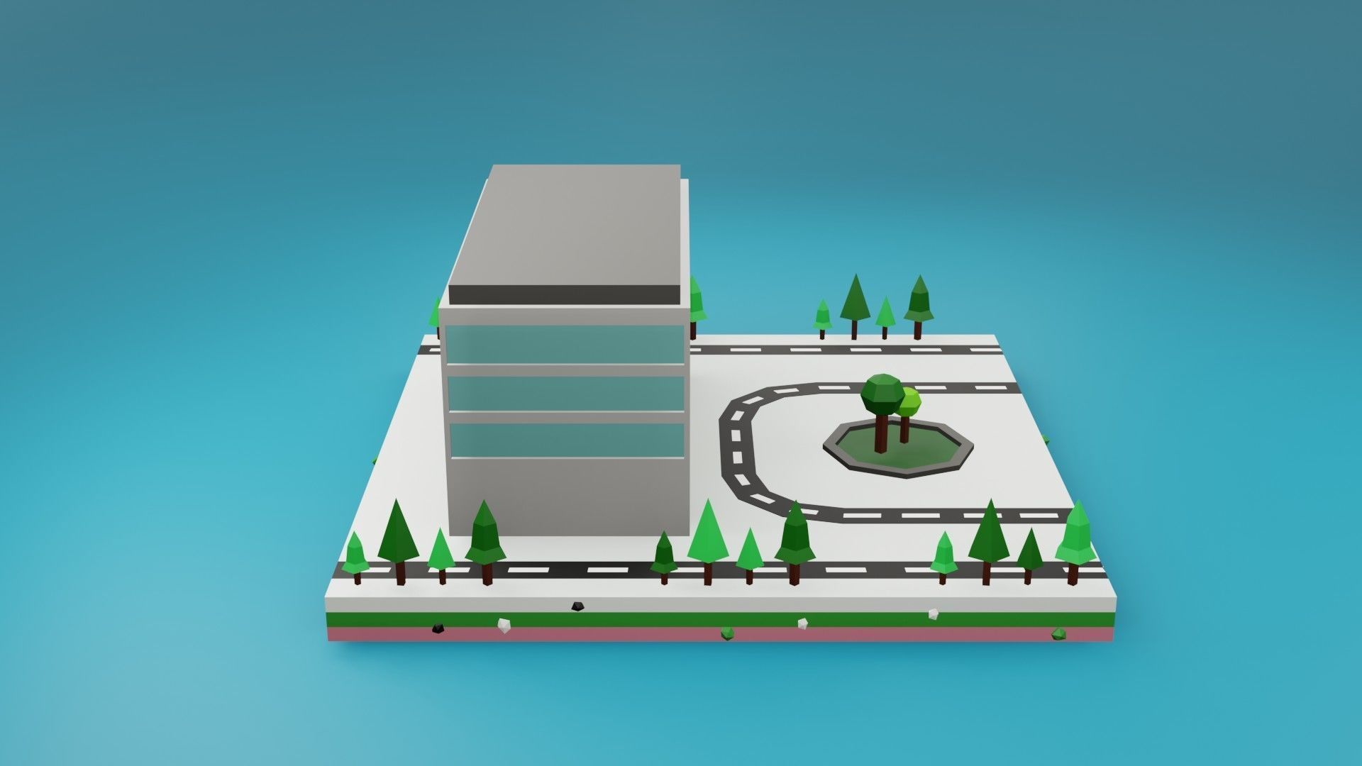 Commercial building Low poly Vol 06 Low-poly 3D model_2