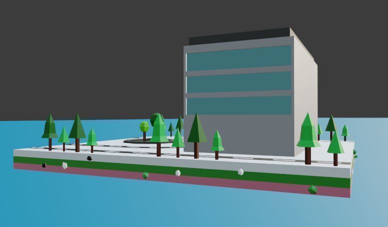 Commercial building Low poly Vol 06 Low-poly 3D model_9