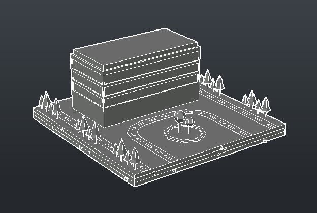 Commercial building Low poly Vol 06 Low-poly 3D model_20