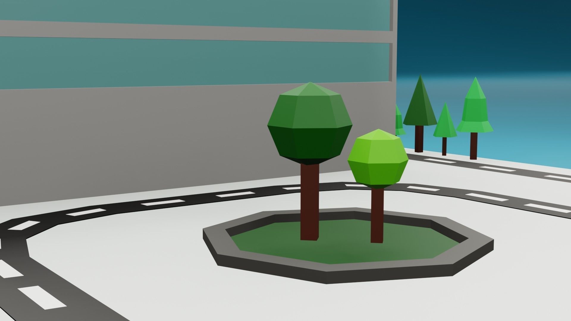 Commercial building Low poly Vol 06 Low-poly 3D model_16