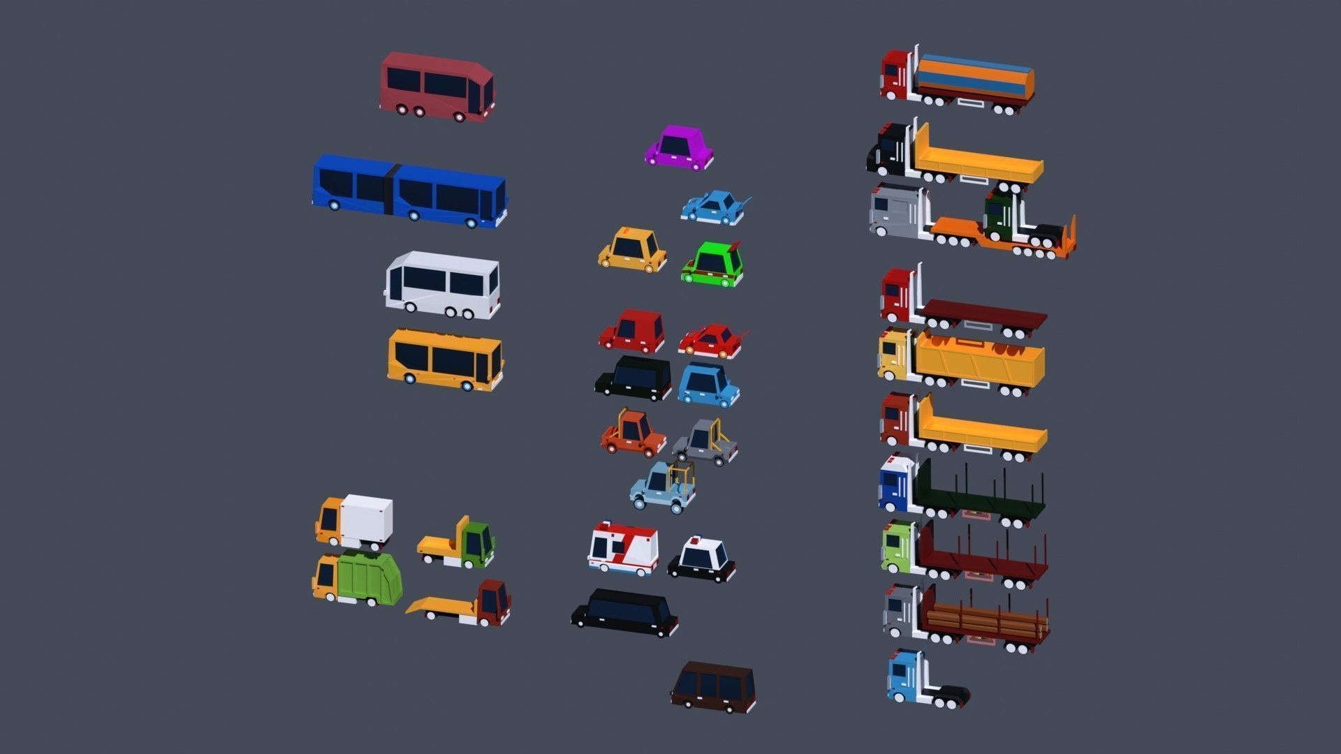 Transport Low Poly three airplanes flying in sky Low-poly 3D model_3