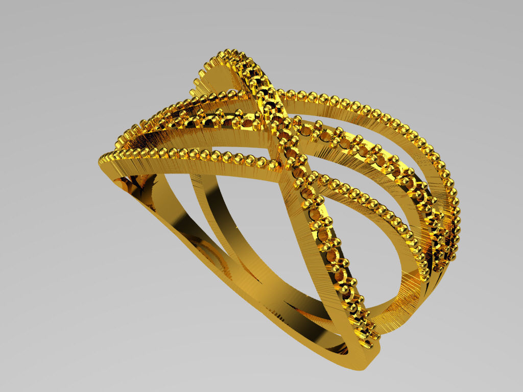 D025-TEL gold ring 3D print model_1
