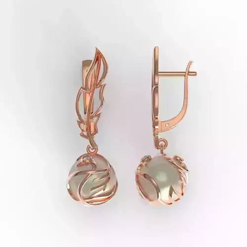 Swan Feather Earrings  3D print model