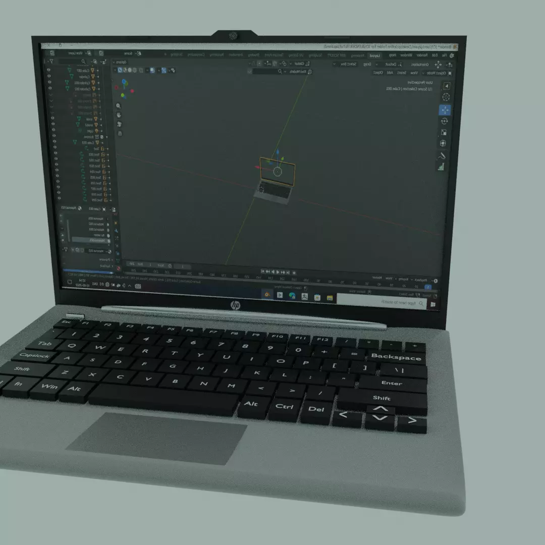 Laptop 3D Model hp Free 3D model_0