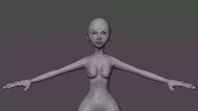 Stylized Woman Body Lowpoly