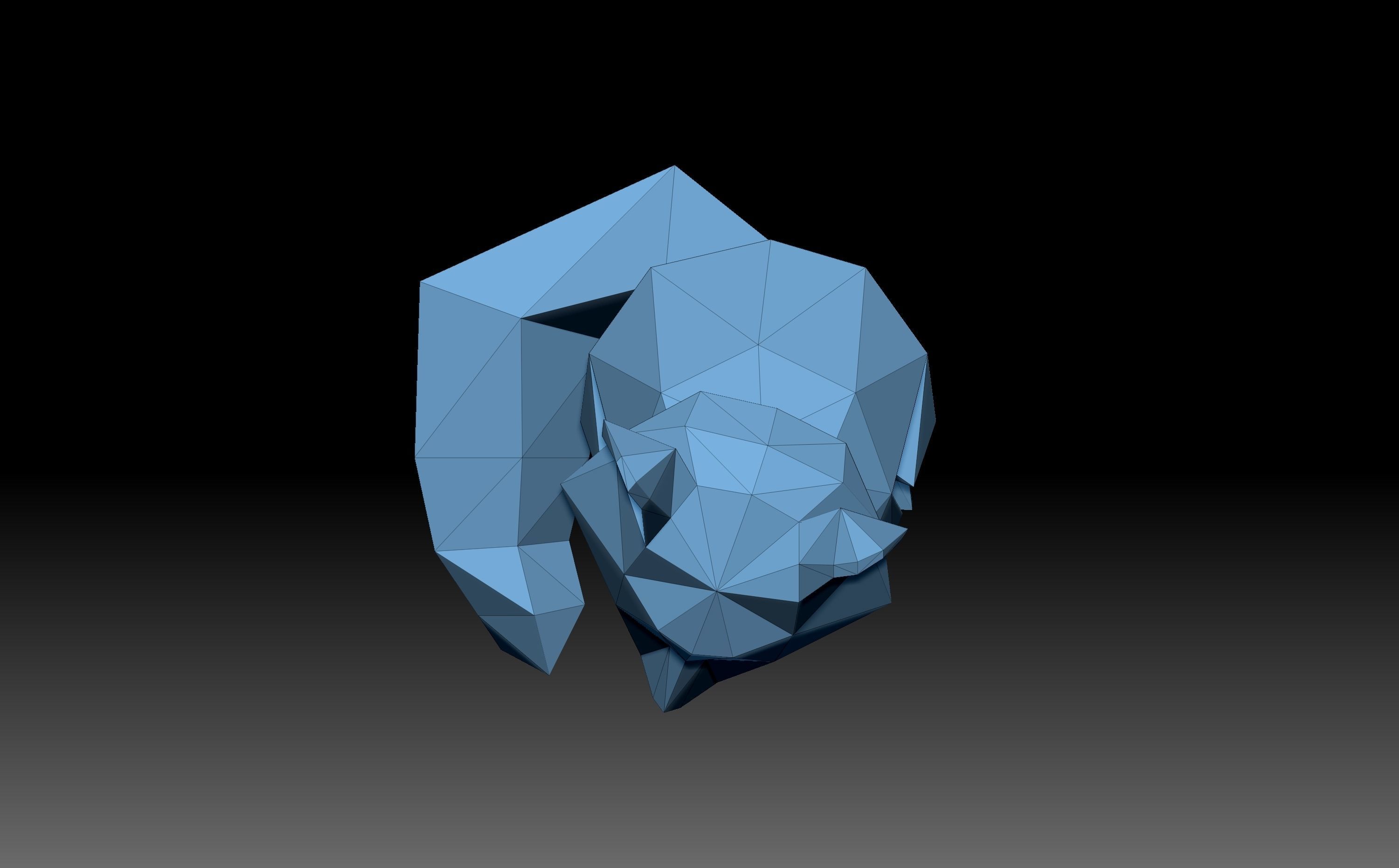 Low poly fox polygonal egyptian cat 3D print model_6