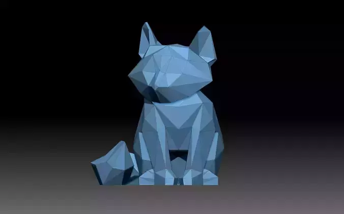 Low poly fox polygonal egyptian cat