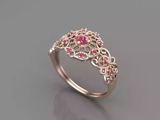 Women Rings With Stone Mix Group New 3DM STL 9 3D print model