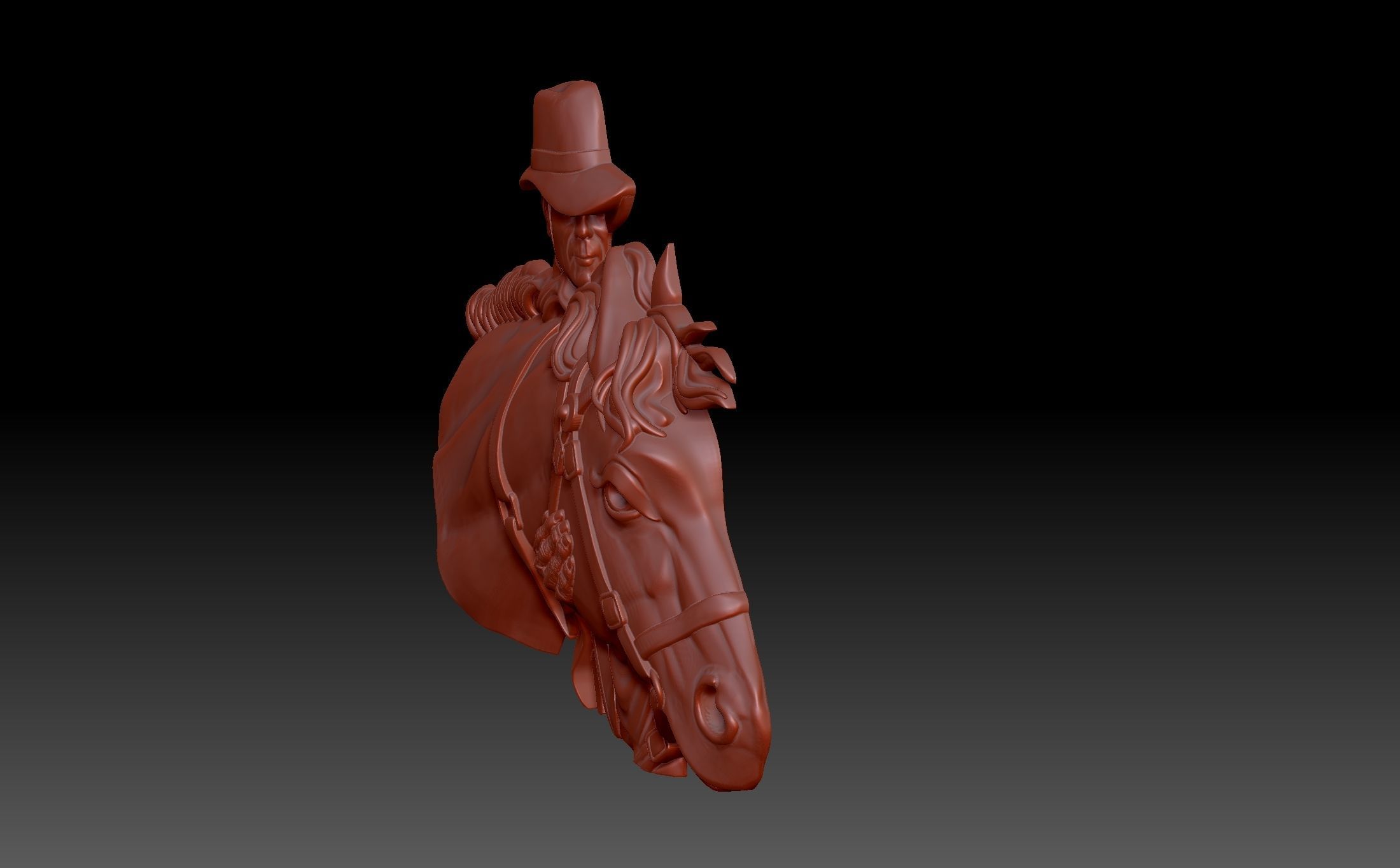 Cowboy and horse 3D print model_5