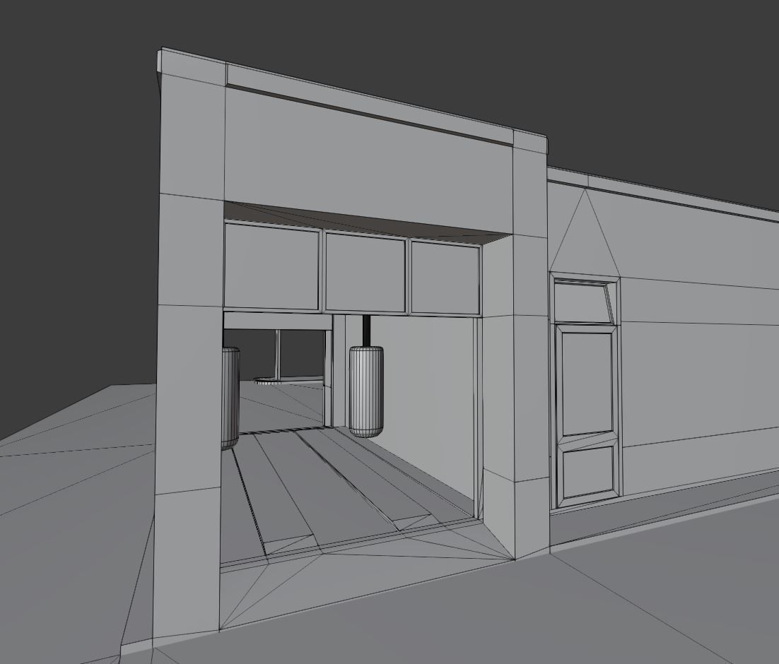 Gas Station Type-1 Remastered Low-poly 3D model_25