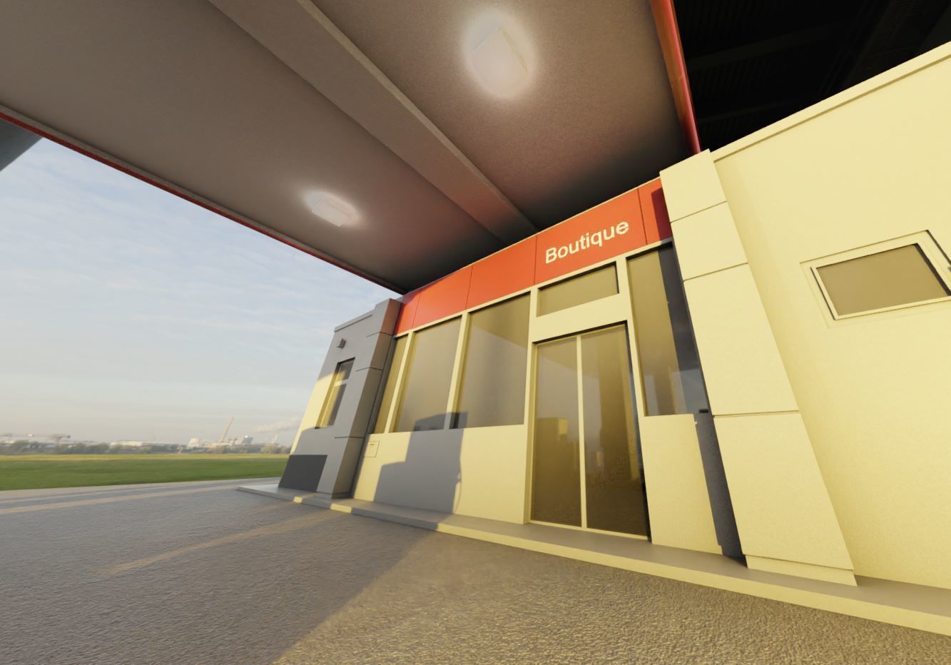 Gas Station Type-1 Remastered Low-poly 3D model_8