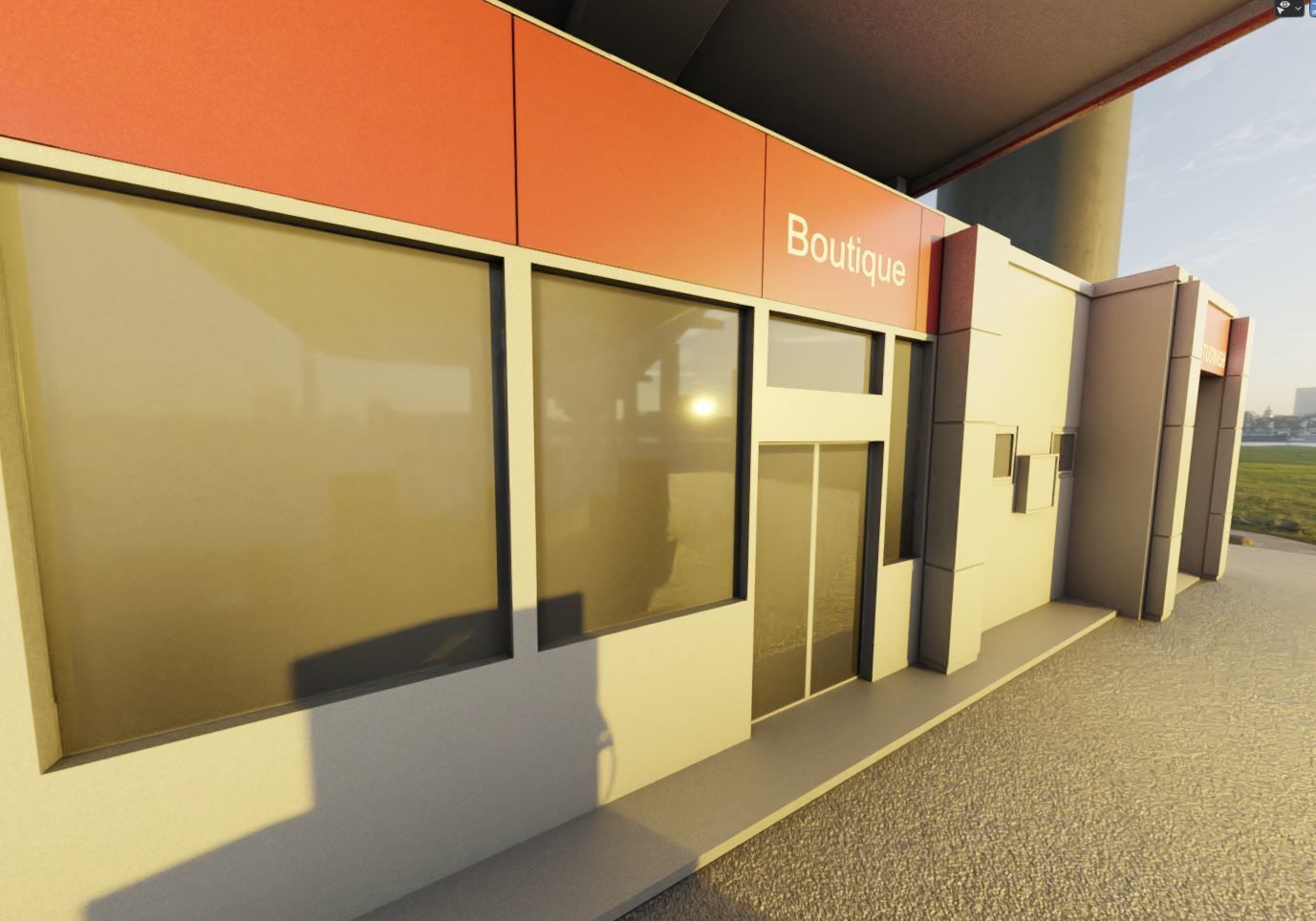 Gas Station Type-1 Remastered Low-poly 3D model_5