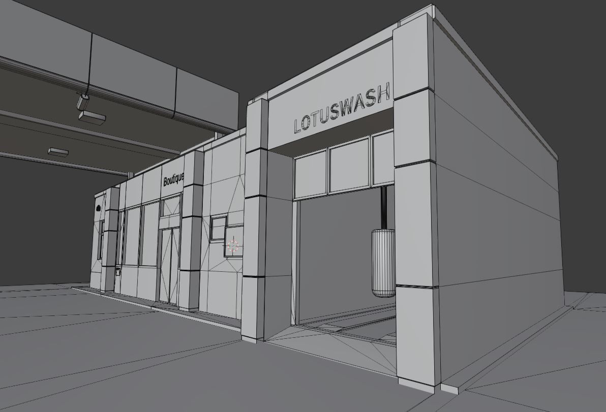 Gas Station Type-1 Remastered Low-poly 3D model_24