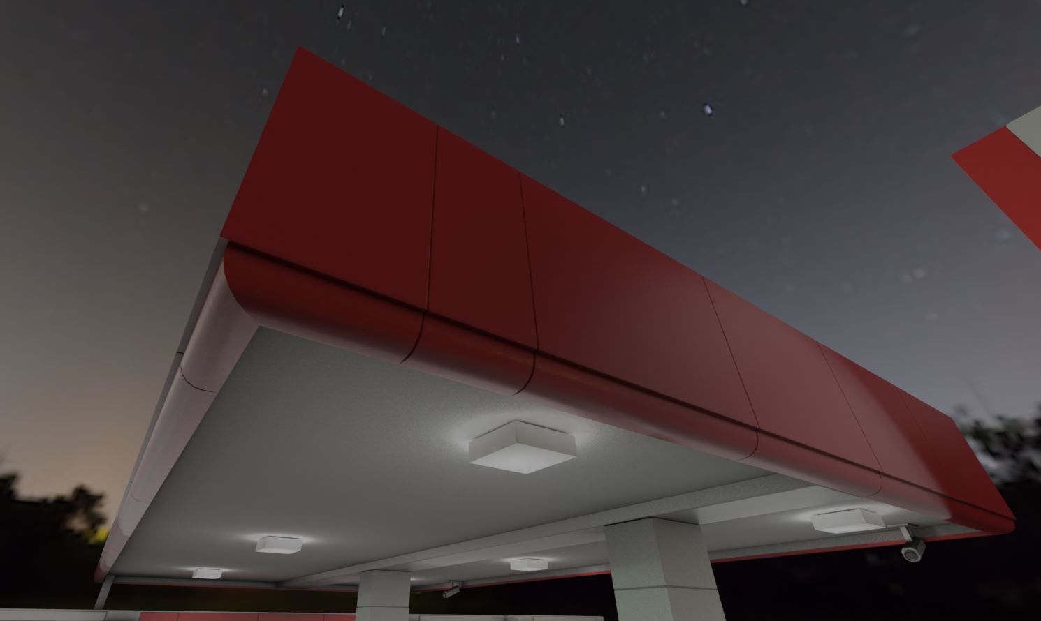 Gas Station Type-1 Remastered Low-poly 3D model_19