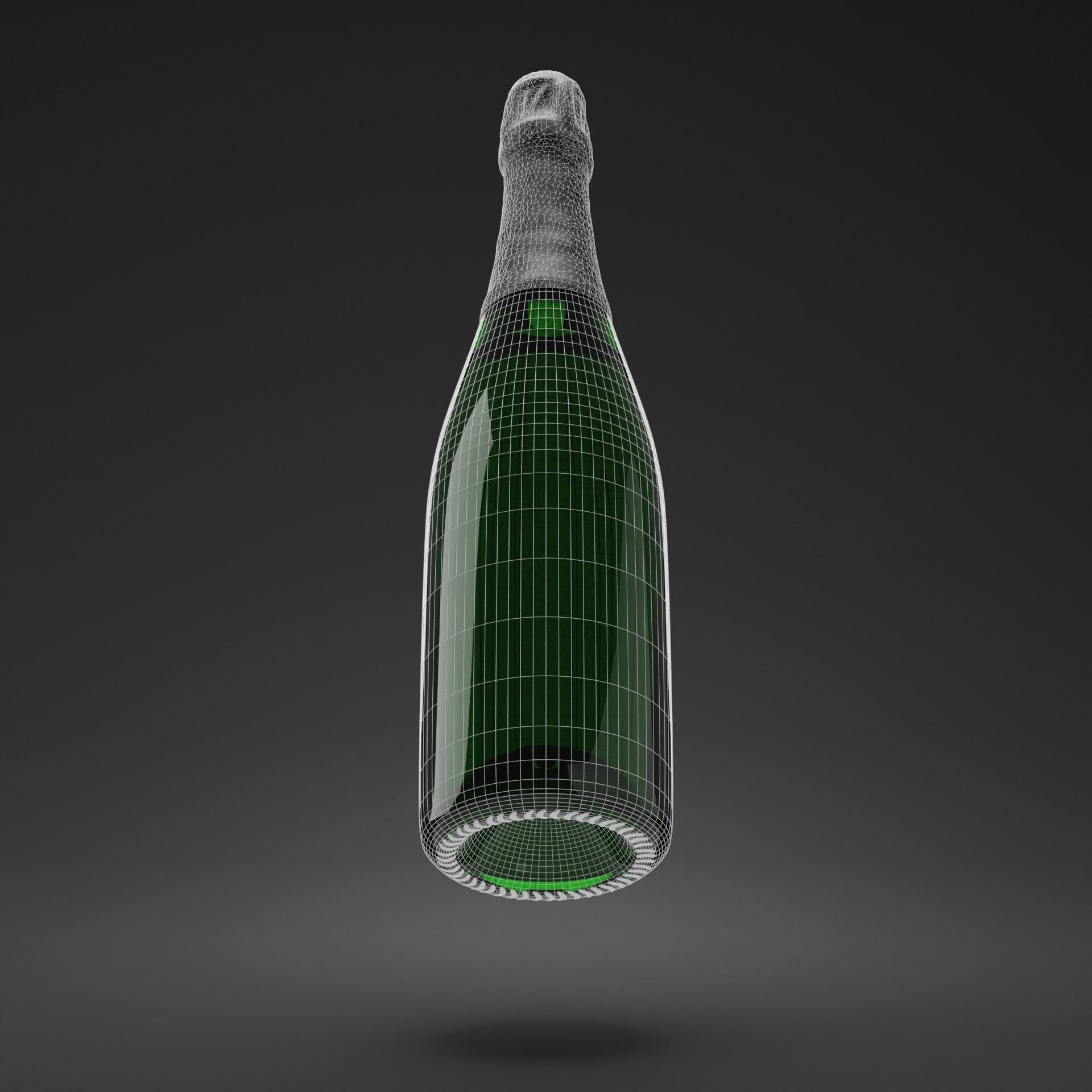 Champagne Bottle 3D model_5