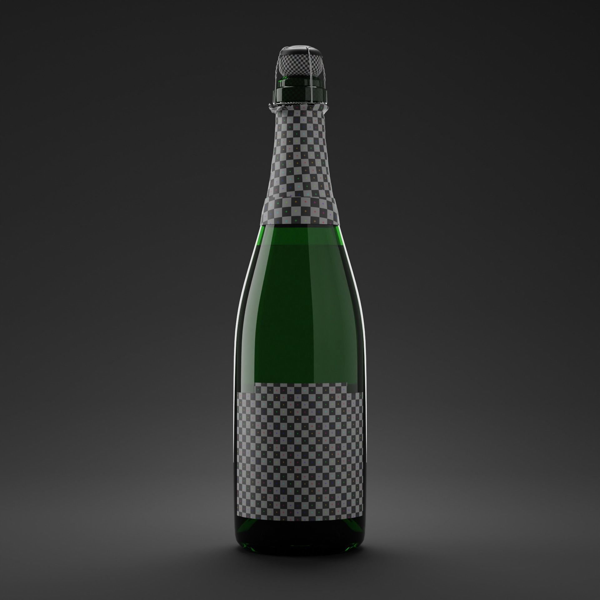 Champagne Bottle 3D model_17