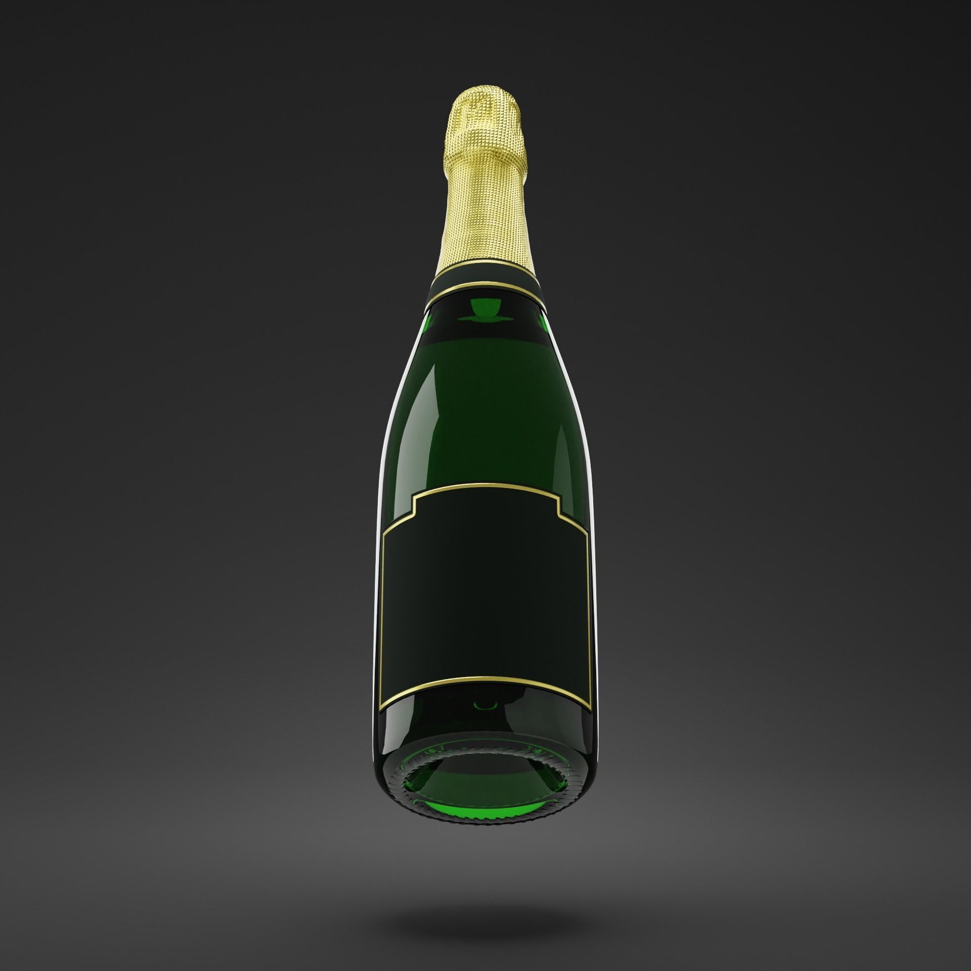 Champagne Bottle 3D model_3