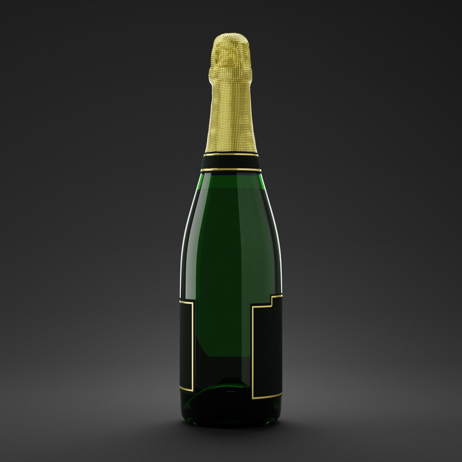 Champagne Bottle 3D model_8