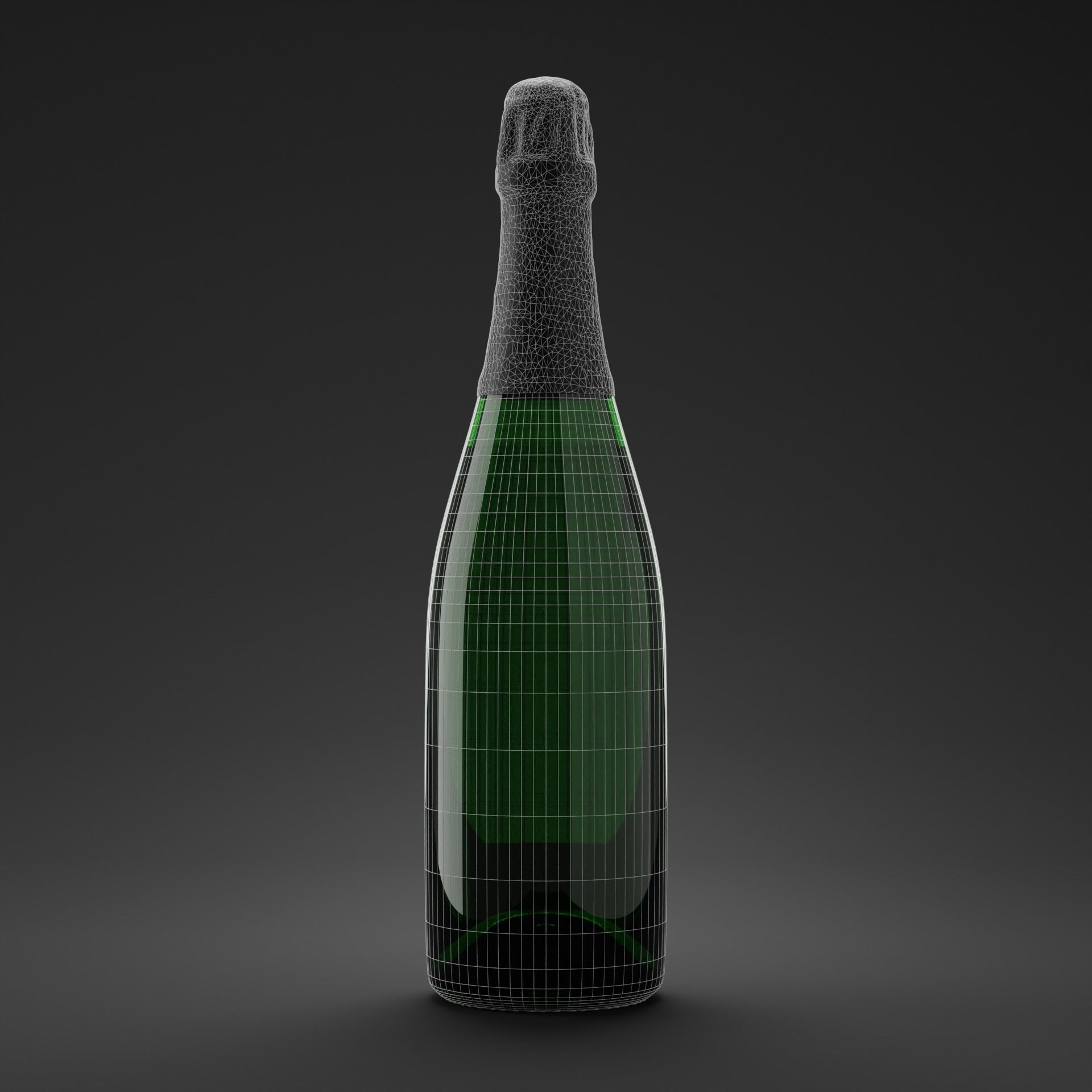 Champagne Bottle 3D model_6