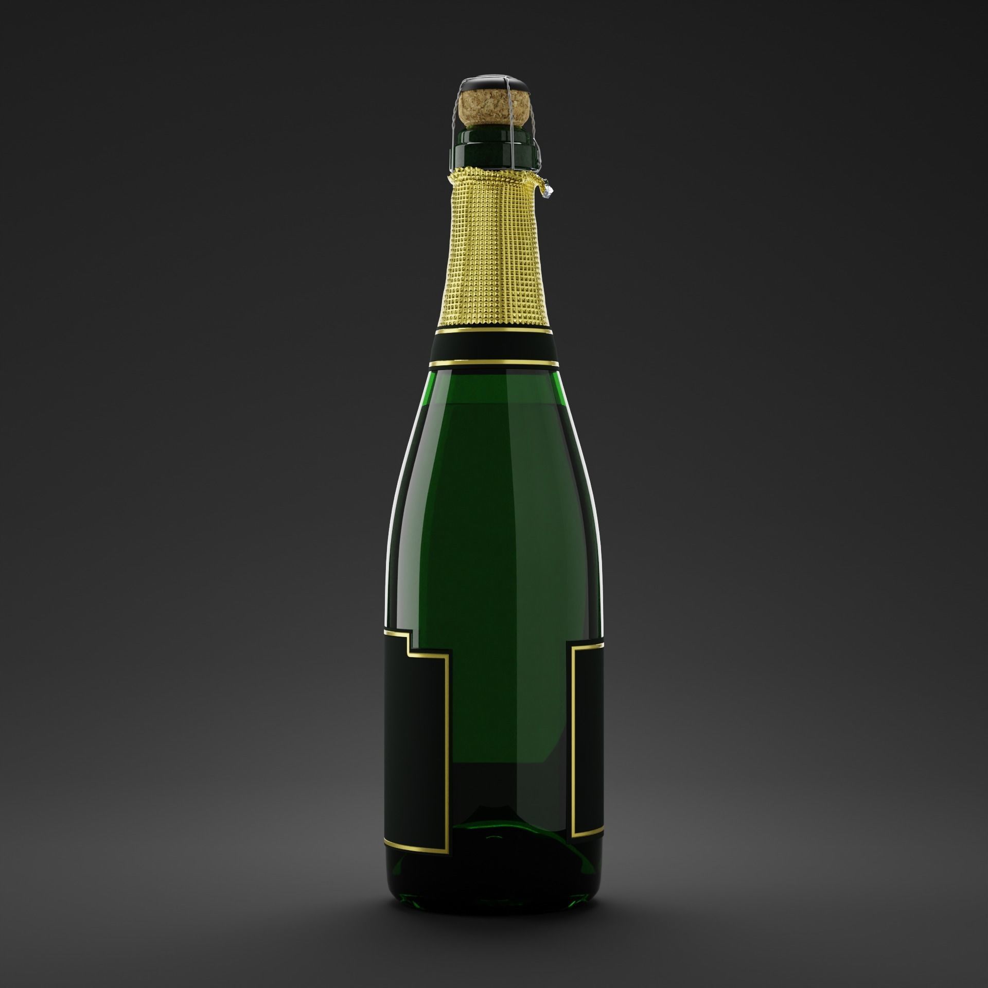 Champagne Bottle 3D model_12