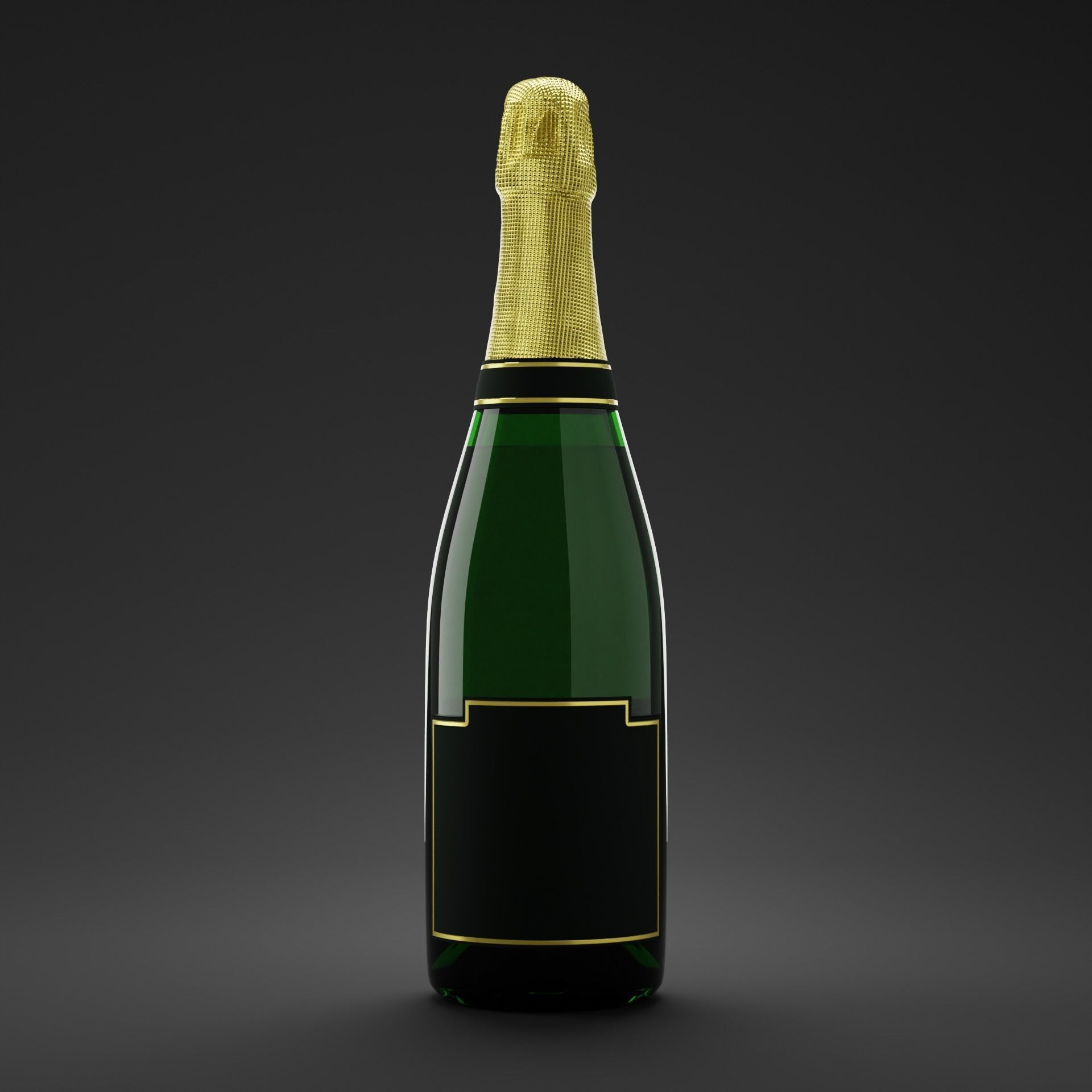 Champagne Bottle 3D model_1