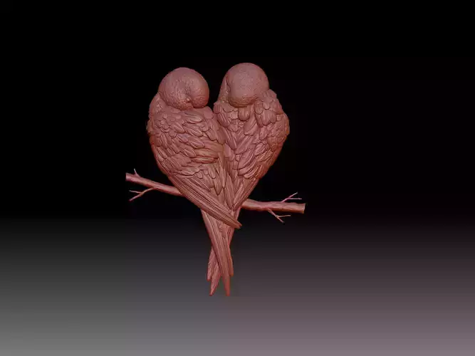 Parrots pair of on branch