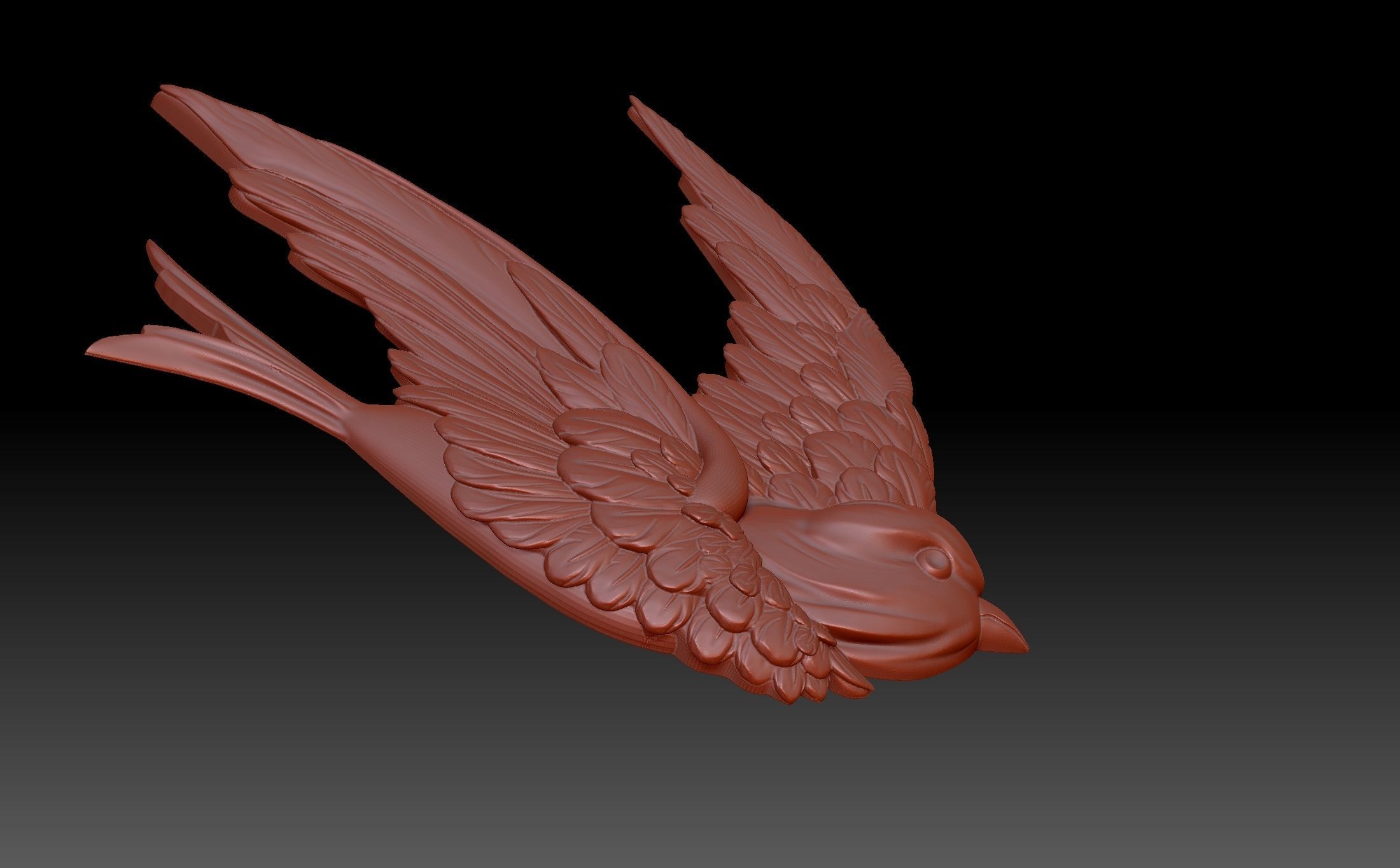Bird swallow 3D print model_4