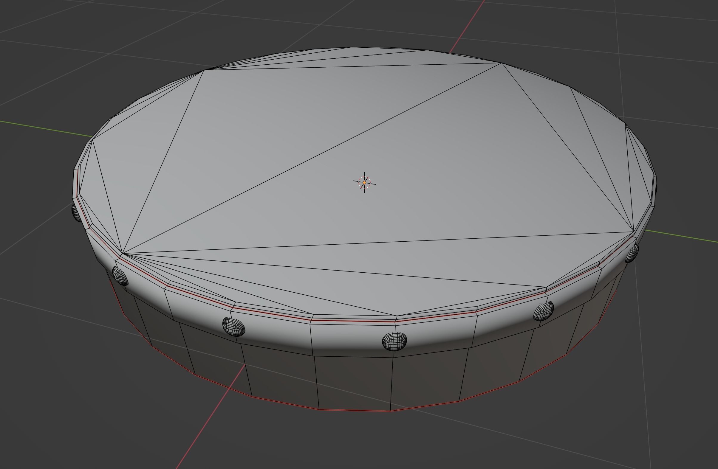 Bodhran drum with wooden handle 3D model_6