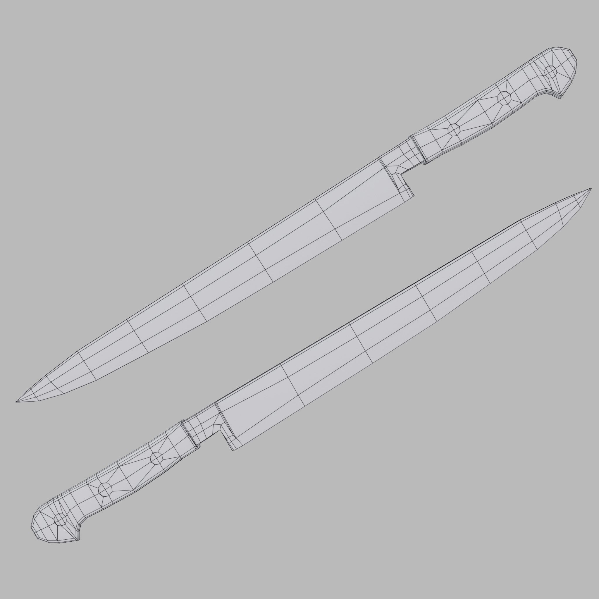 Carving Knife Low-poly 3D model_6