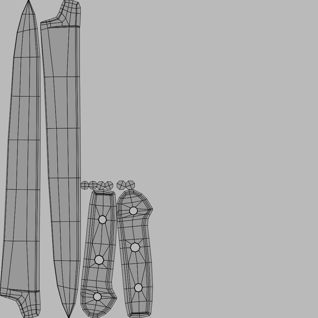 Carving Knife Low-poly 3D model_7