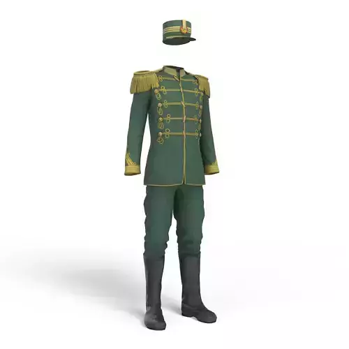 Vintage Military Uniform Green Game Ready