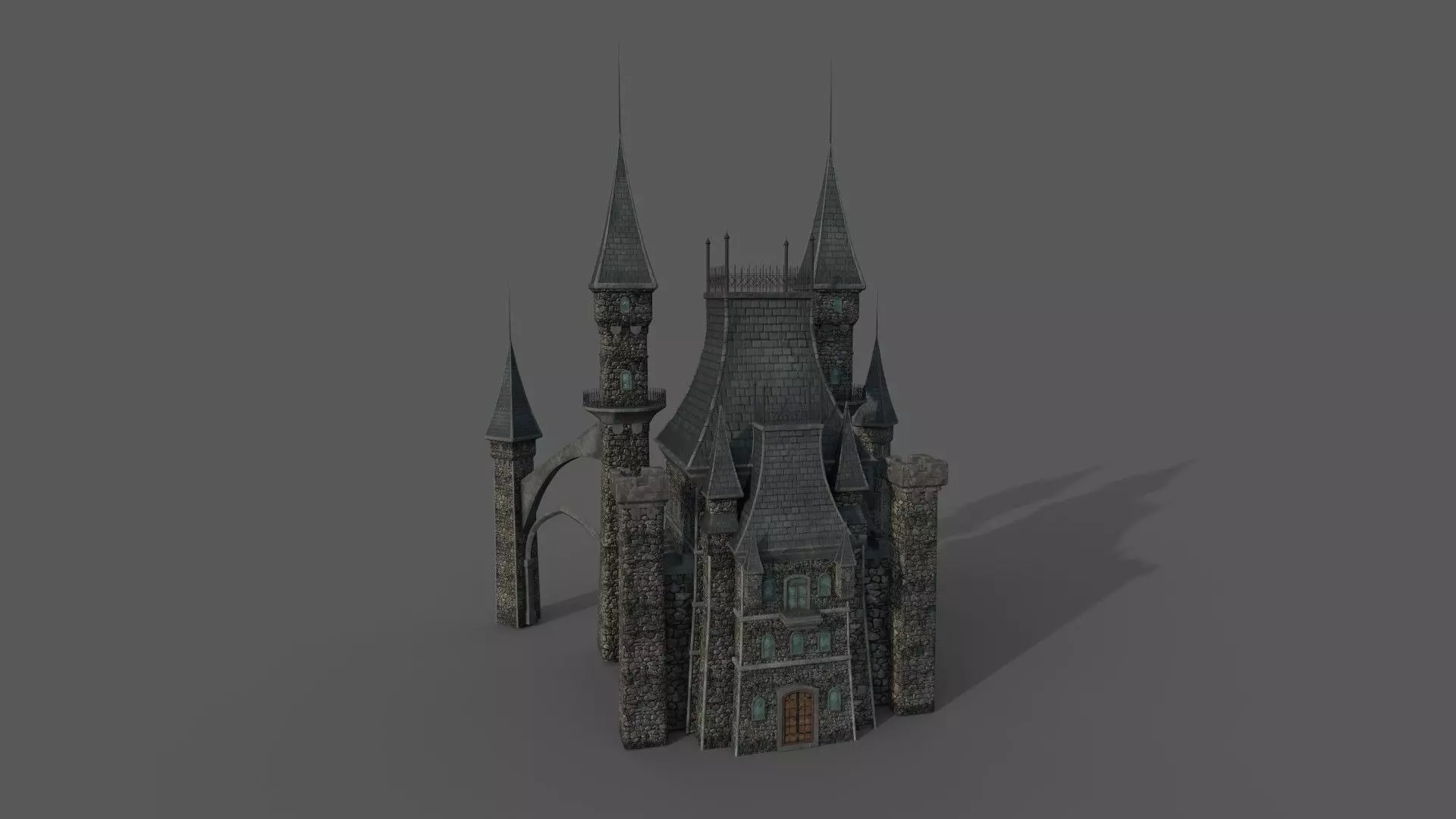 Medieval Fantasy Castle in Clouds 3D model_0