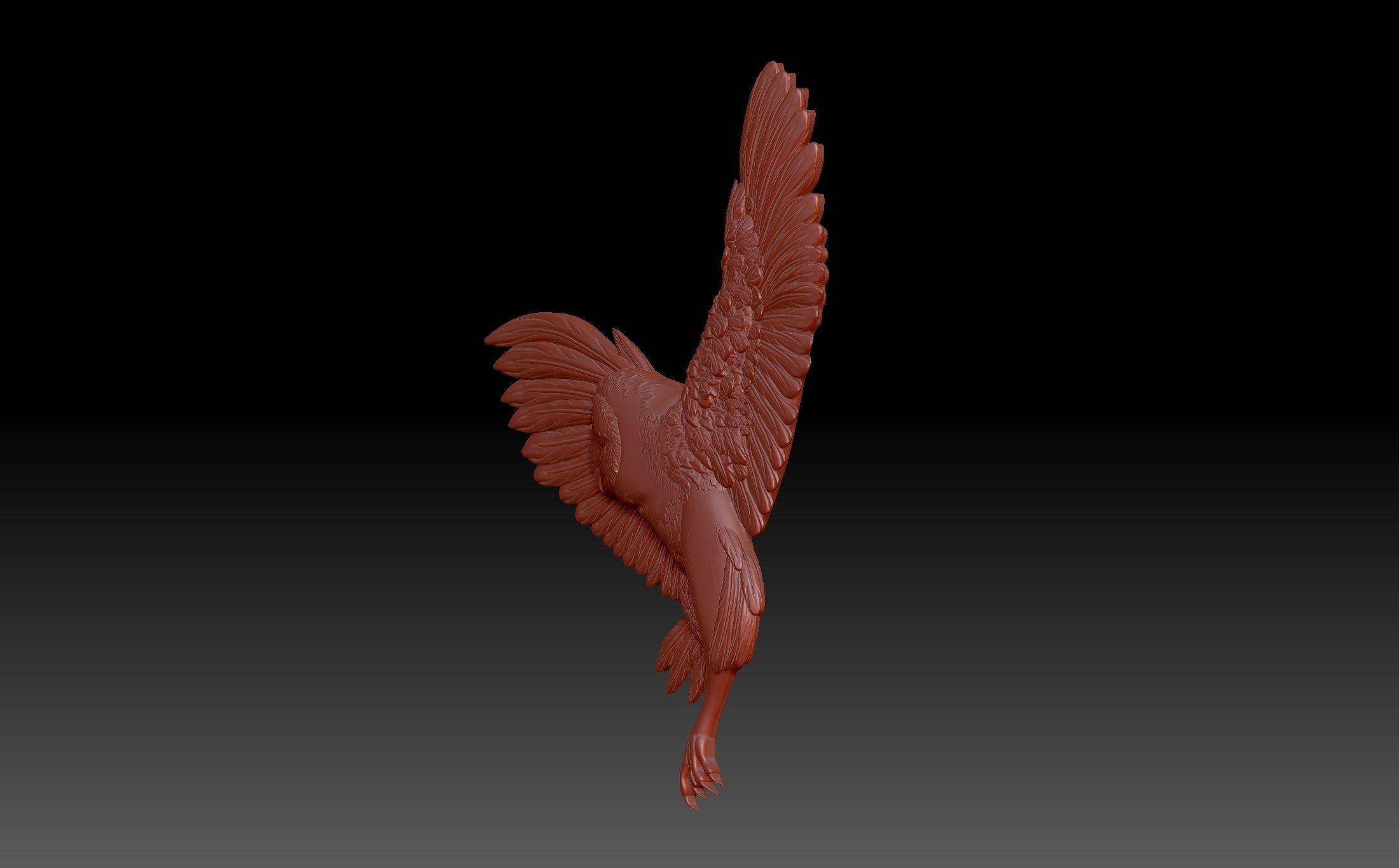 Owl in flight 3D print model_2