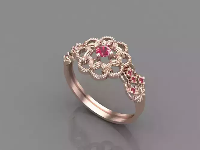 Women Rings With Stone Mix Group New 3DM STL 19 3D print model