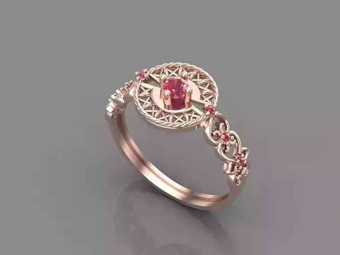 Women Rings With Stone Mix Group New 3DM STL 18 3D print model