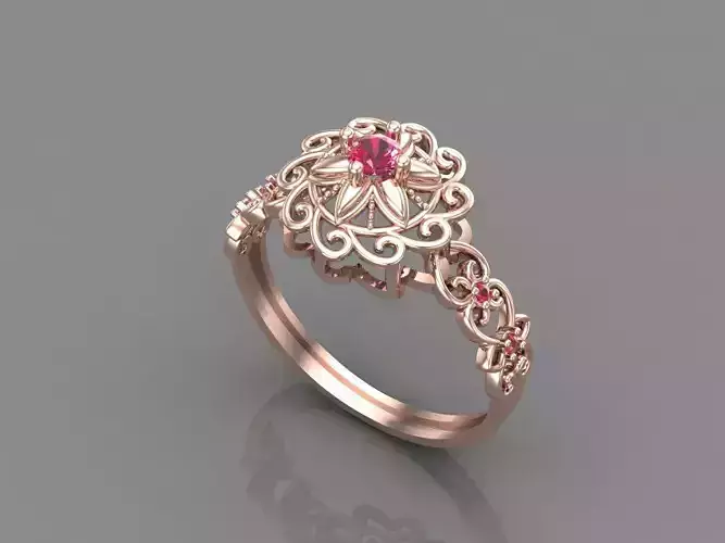 Women Rings With Stone Mix Group New 3DM STL 17 3D print model