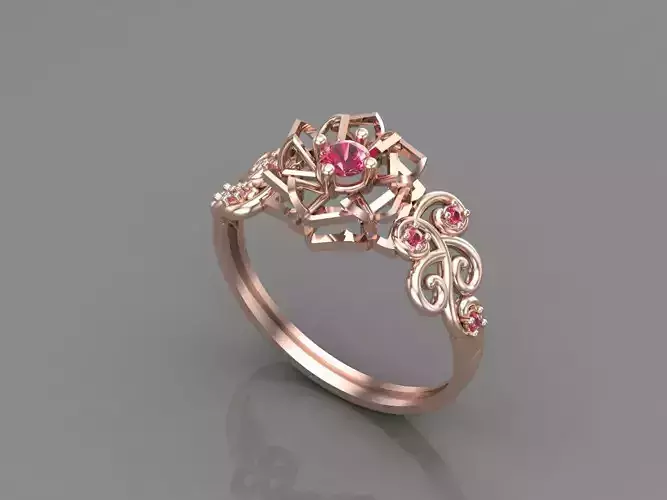 Women Rings With Stone Mix Group New 3DM STL 13 3D print model