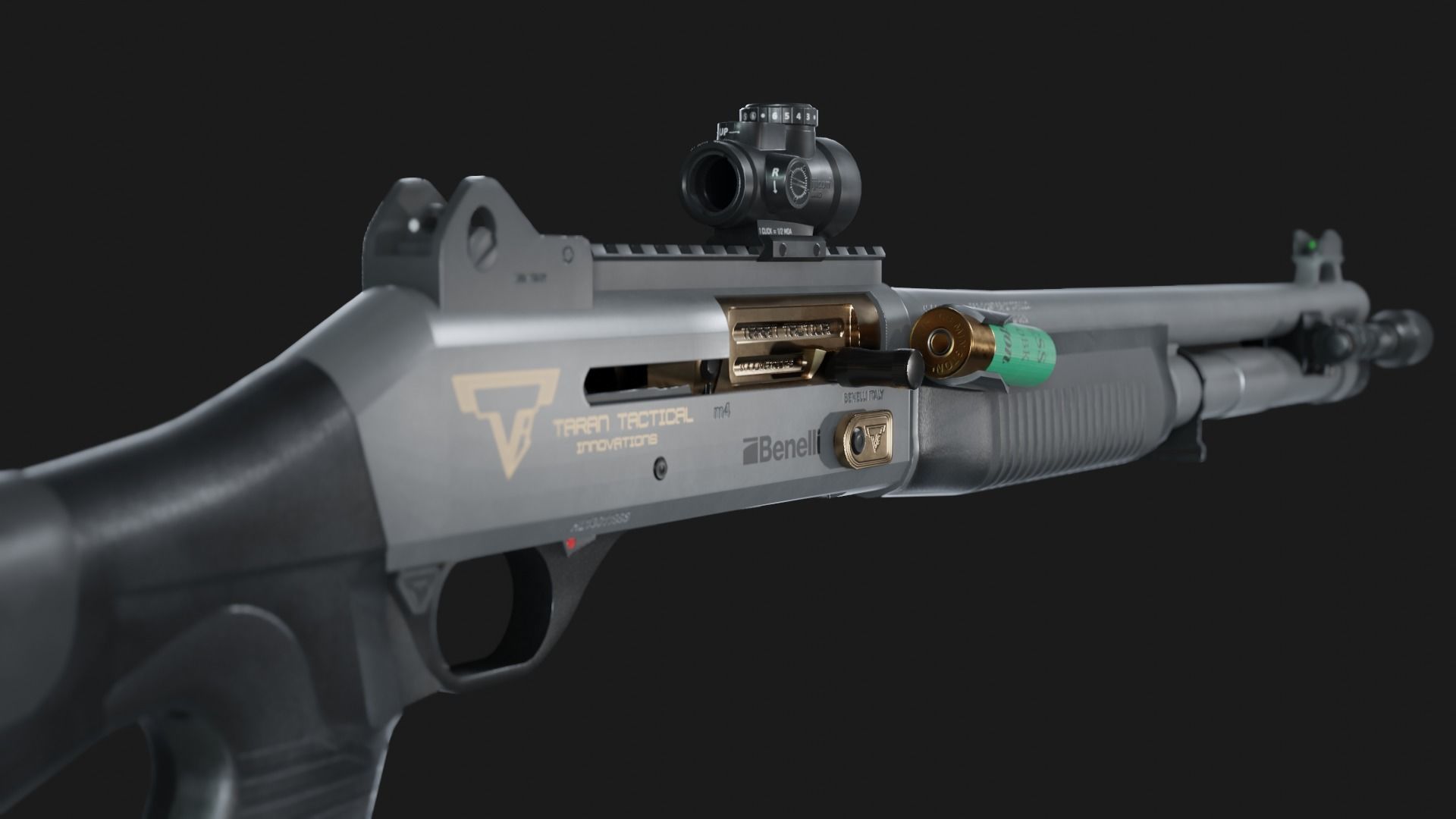 TTI Benelli M4 Super 90 with Attachments - Game Asset Low-poly 3D model_10