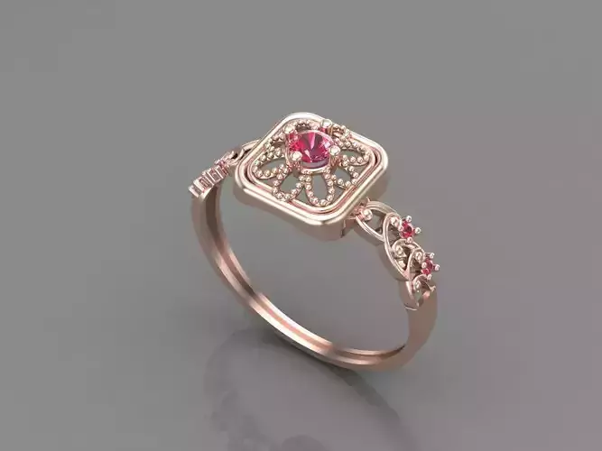 Women Rings With Stone Mix Group New 3DM STL 12 3D print model