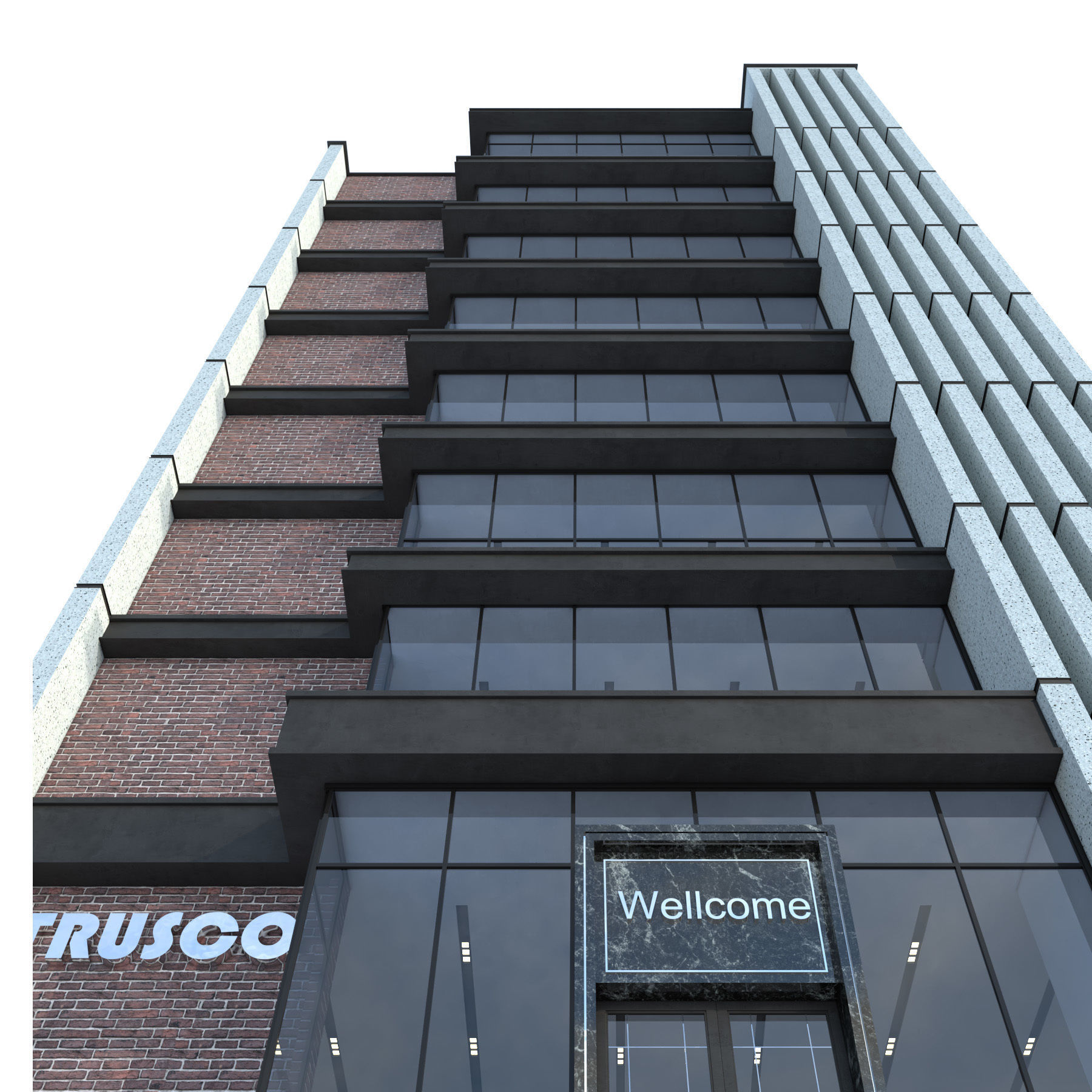 Modern office building No 3 3D model_2