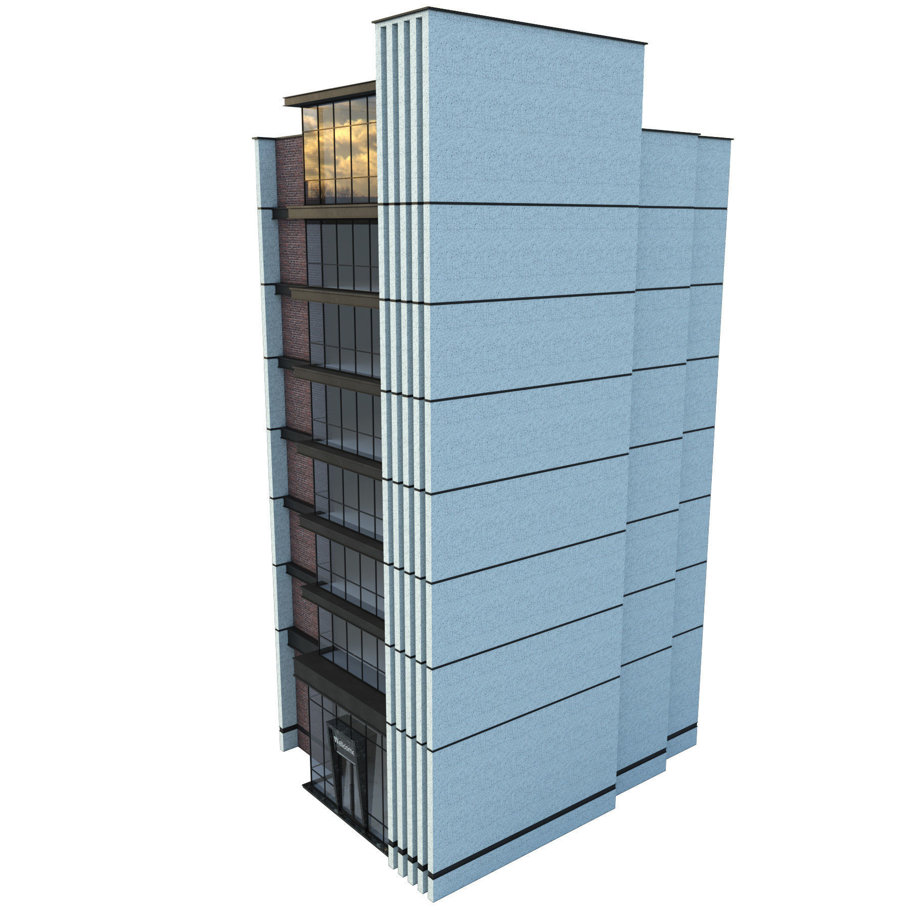 Modern office building No 3 3D model_3